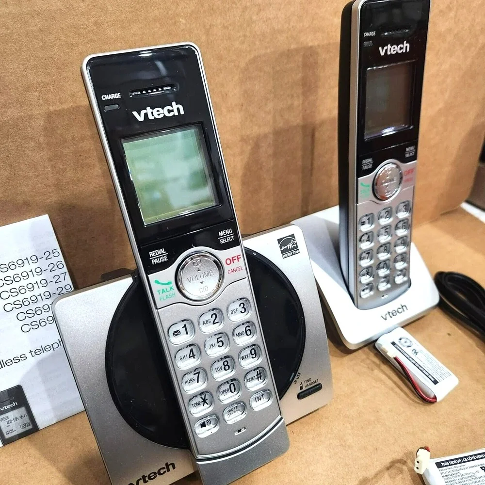 VTech‎ CS6919-2 DECT 6.0 Cordless Phone 2 Handsets Caller ID Call Waiting Silver